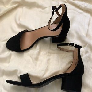 Black ankle strap heels